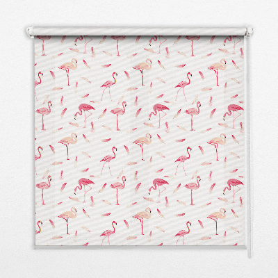 Stor geam interior cu motivul Flamingo și penele lor