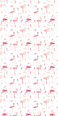 Stor geam interior cu motivul Flamingo și penele lor