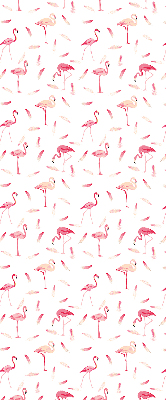 Stor geam interior cu motivul Flamingo și penele lor