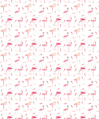 Stor geam interior cu motivul Flamingo și penele lor