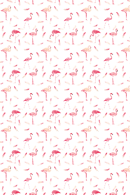 Stor geam interior cu motivul Flamingo și penele lor