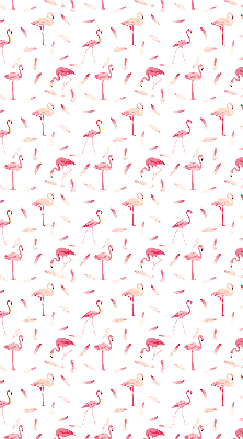 Stor geam interior cu motivul Flamingo și penele lor