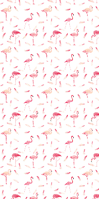 Stor geam interior cu motivul Flamingo și penele lor