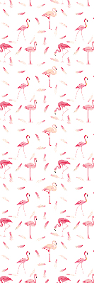 Stor geam interior cu motivul Flamingo și penele lor