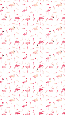 Stor geam interior cu motivul Flamingo și penele lor