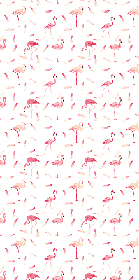Stor geam interior cu motivul Flamingo și penele lor