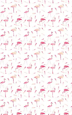 Stor geam interior cu motivul Flamingo și penele lor