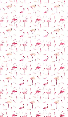 Stor geam interior cu motivul Flamingo și penele lor
