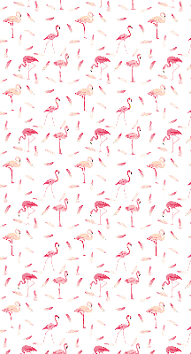 Stor geam interior cu motivul Flamingo și penele lor