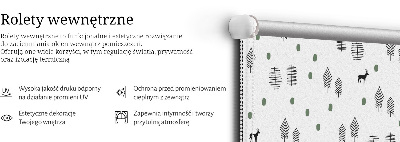 Stor pentru geam cu copaci și cerbi desenați
