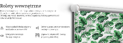 Jaluzele tip roleta cu model frunze tropicale