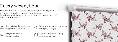 Stor pentru geam cu model origami cu lebede