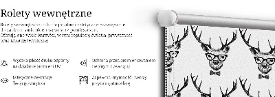 Jaluzele tip roletă cu model ren cu ochelari