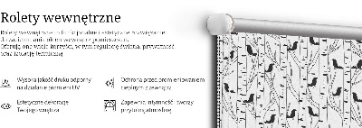 Jaluzele tip roleta cu păsări și copaci desenați