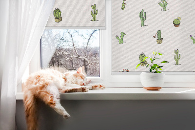 Jaluzele tip roleta cu imprimeu de cactuși