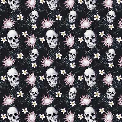 Stor geam interior cranii printre flori