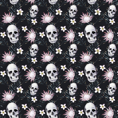 Stor geam interior cranii printre flori