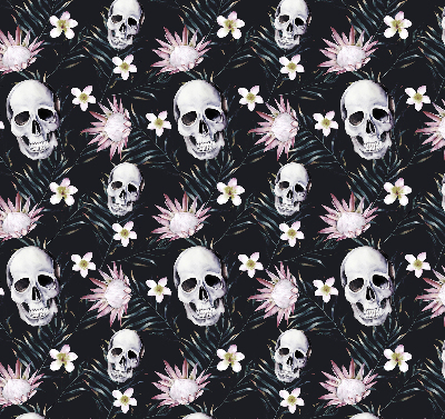 Stor geam interior cranii printre flori