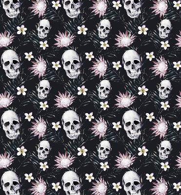 Stor geam interior cranii printre flori