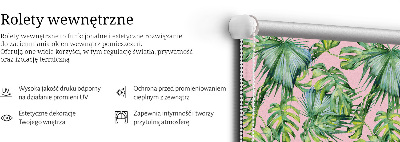 Jaluzele tip roleta cu model de frunze tropicale