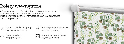 Jaluzele tip roletă cu model de frunze verzi