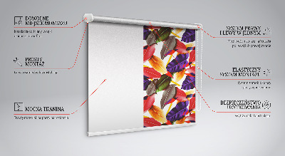 Jaluzele tip roletă cu model de frunze colorate