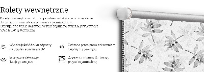 Jaluzele tip roleta cu frunze gri schițate