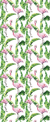 Jaluzele tip roleta cu model „Flamingo lângă frunze”