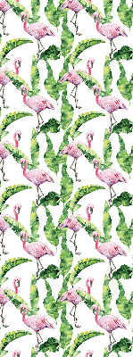 Jaluzele tip roleta cu model „Flamingo lângă frunze”
