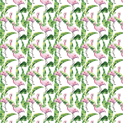 Jaluzele tip roleta cu model „Flamingo lângă frunze”