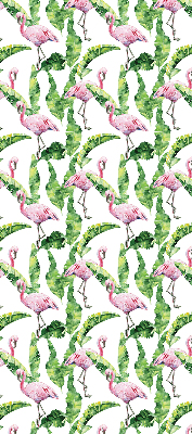 Jaluzele tip roleta cu model „Flamingo lângă frunze”