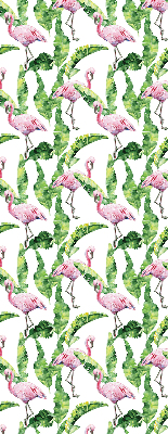 Jaluzele tip roleta cu model „Flamingo lângă frunze”