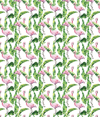 Jaluzele tip roleta cu model „Flamingo lângă frunze”