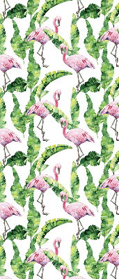Jaluzele tip roleta cu model „Flamingo lângă frunze”