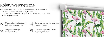 Jaluzele tip roleta cu model „Flamingo lângă frunze”