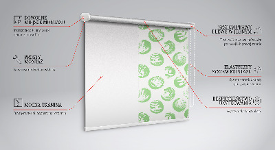 Stor geam interior cu plante reflectate pe cercuri verzi