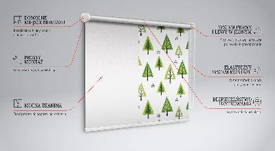Jaluzele tip roletă cu model de pădure desenată