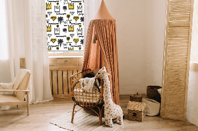 Stor geam interior cu flori desenate