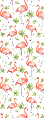 Jaluzele tip roleta cu imprimeu cu flamingo și frunze