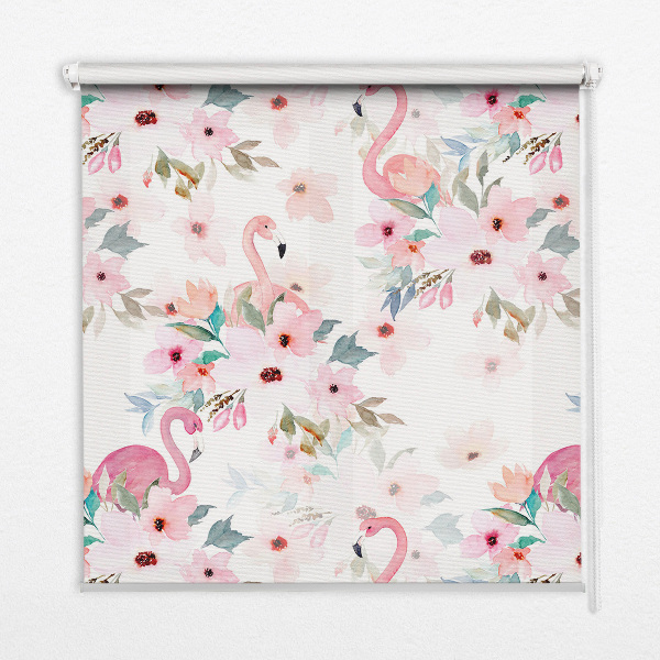 Stor geam interior flamingo printre flori