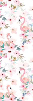 Stor geam interior flamingo printre flori