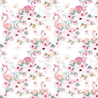 Stor geam interior flamingo printre flori