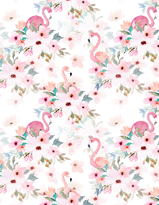 Stor geam interior flamingo printre flori