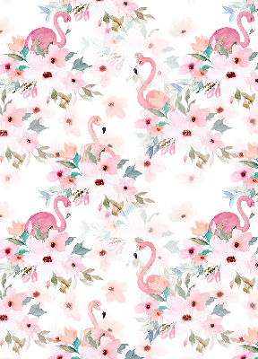 Stor geam interior flamingo printre flori
