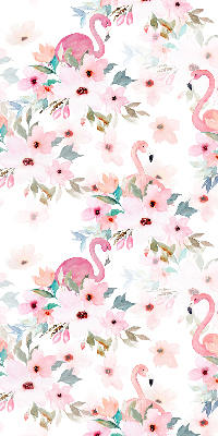 Stor geam interior flamingo printre flori