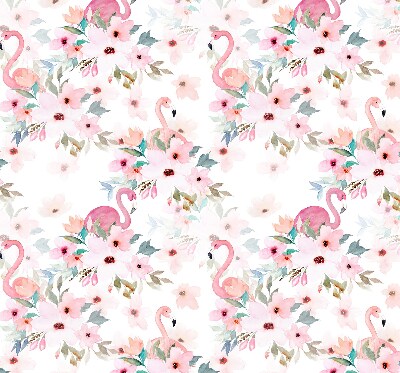 Stor geam interior flamingo printre flori