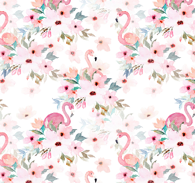 Stor geam interior flamingo printre flori