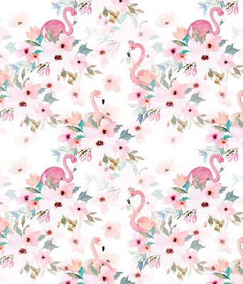 Stor geam interior flamingo printre flori