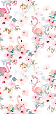 Stor geam interior flamingo printre flori