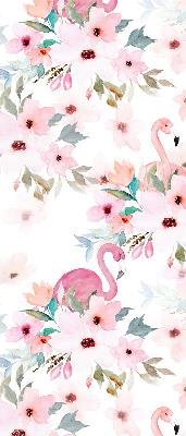 Stor geam interior flamingo printre flori
